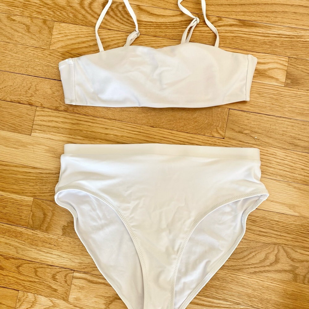 White High Waisted Bikini